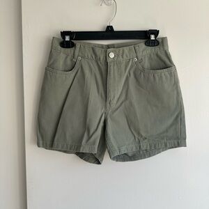 Tommy Hilfiger Olive Green Pleated High-Rise Women’s Shorts